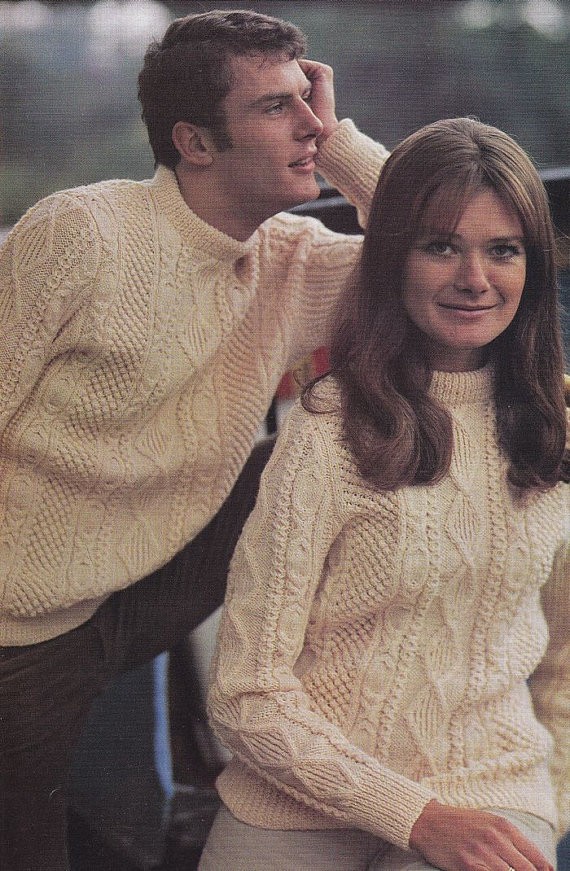 Aran Cabled Sweater Knitting Pattern