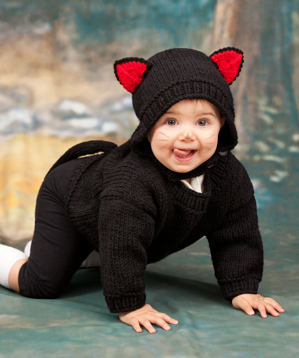 Baby Black Cat Knitting Hat Pattern