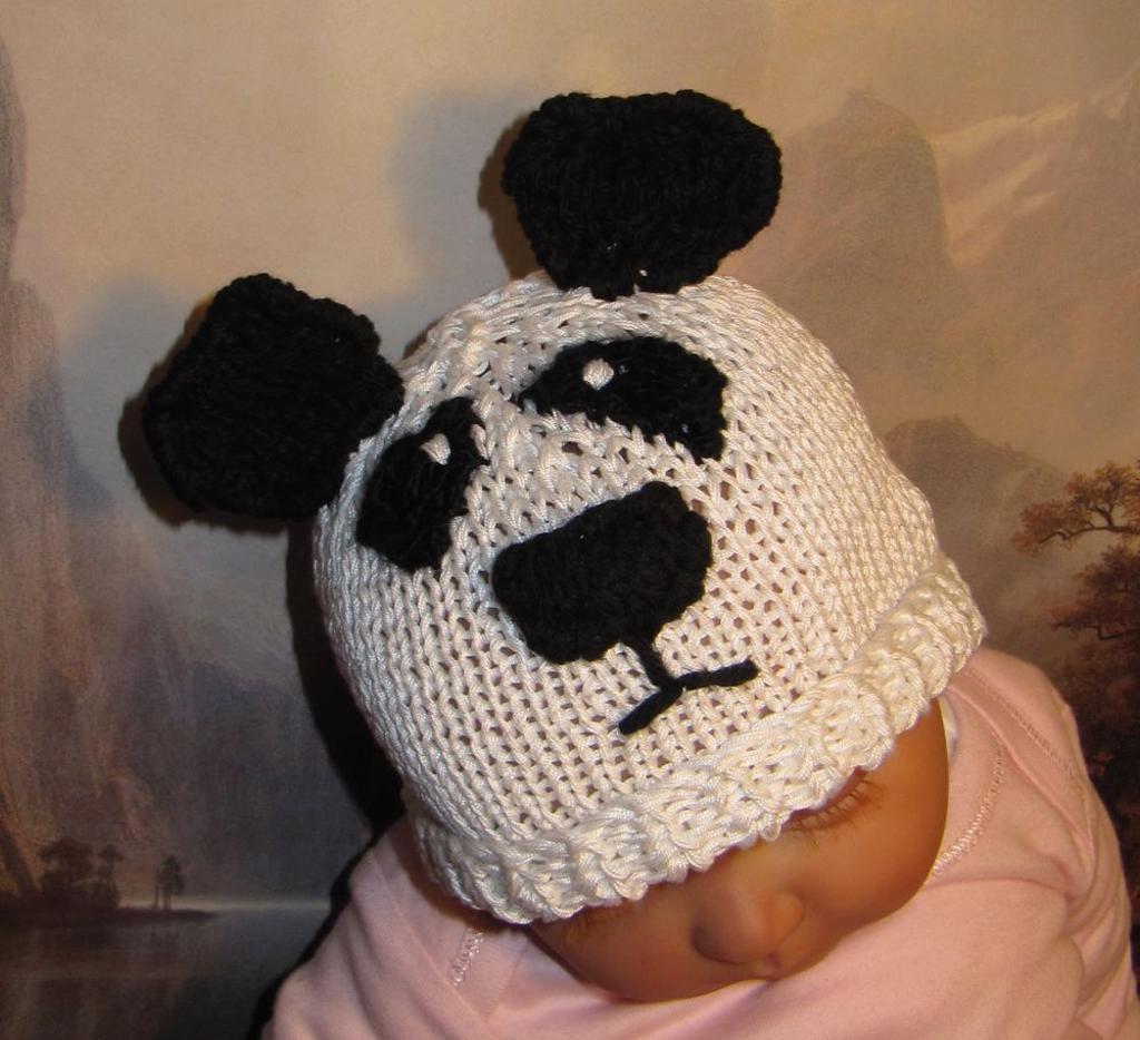Baby Panda Beanie Knitting Pattern