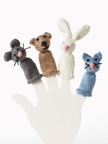 Bear Bunny Kitty and Mouse Finger Puppet Pattern Photos