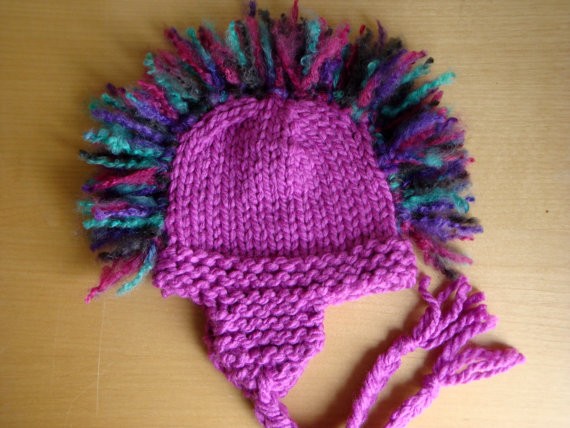 Ear Flap Mohawk Hat Knitting Pattern