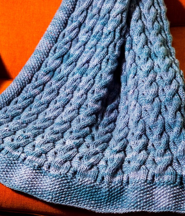 Free Reversible Cabled Knit Baby Blanket Pattern