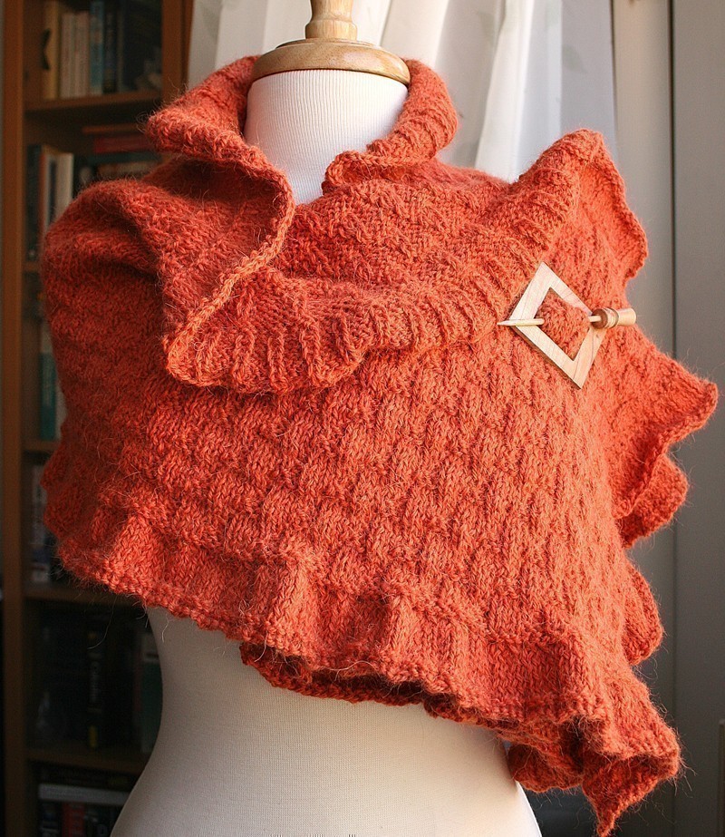 Images of Frilly Knitted Shawl Pattern