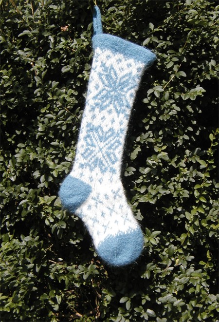 Snowflake Stocking Christmas Knitting Pattern