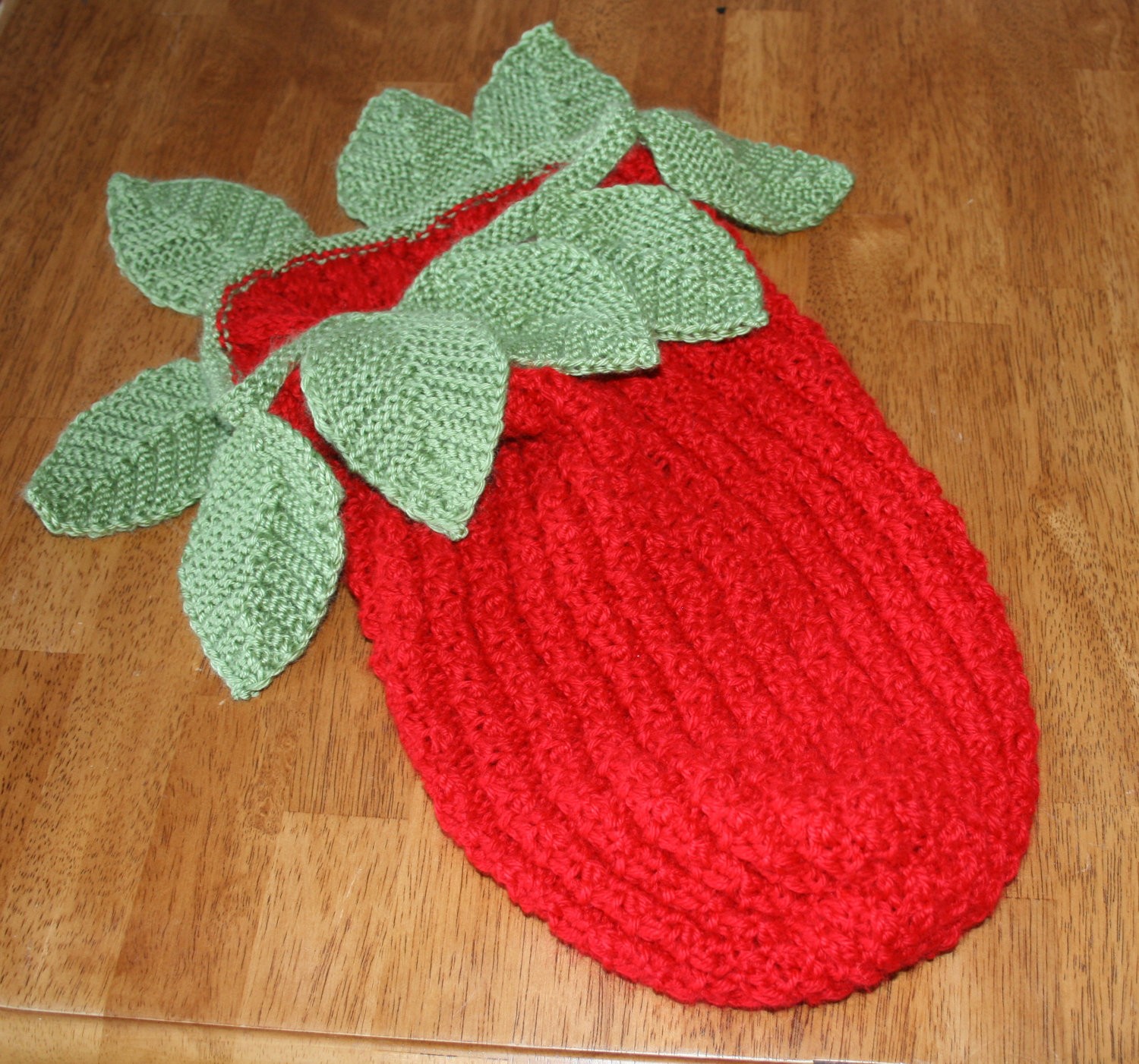 Pictures of Strawberry Baby Cocoon Knitting Pattern