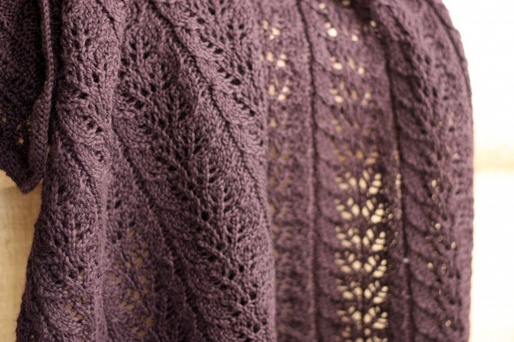 Image of Twin Leaf Knitted Afghan Pattern