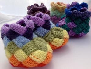 Entrelac Bootees Knitting Pattern