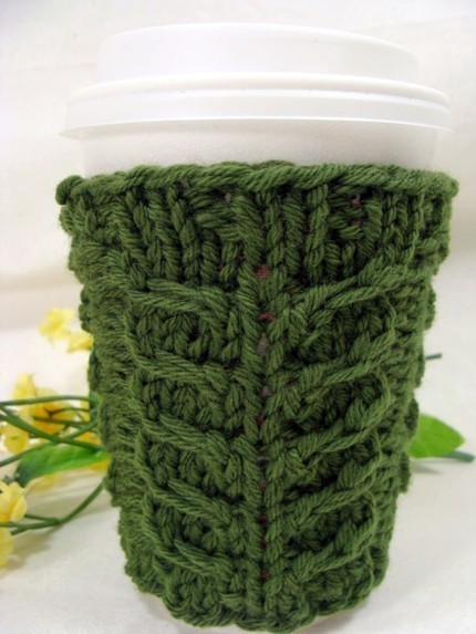 Images of Knitting Coffee Cozy Pattern